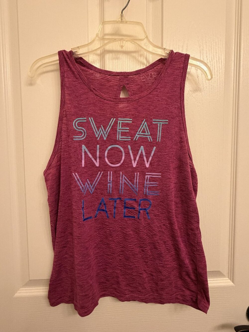 EVcR Sweat Now... Pink Athletic Tank